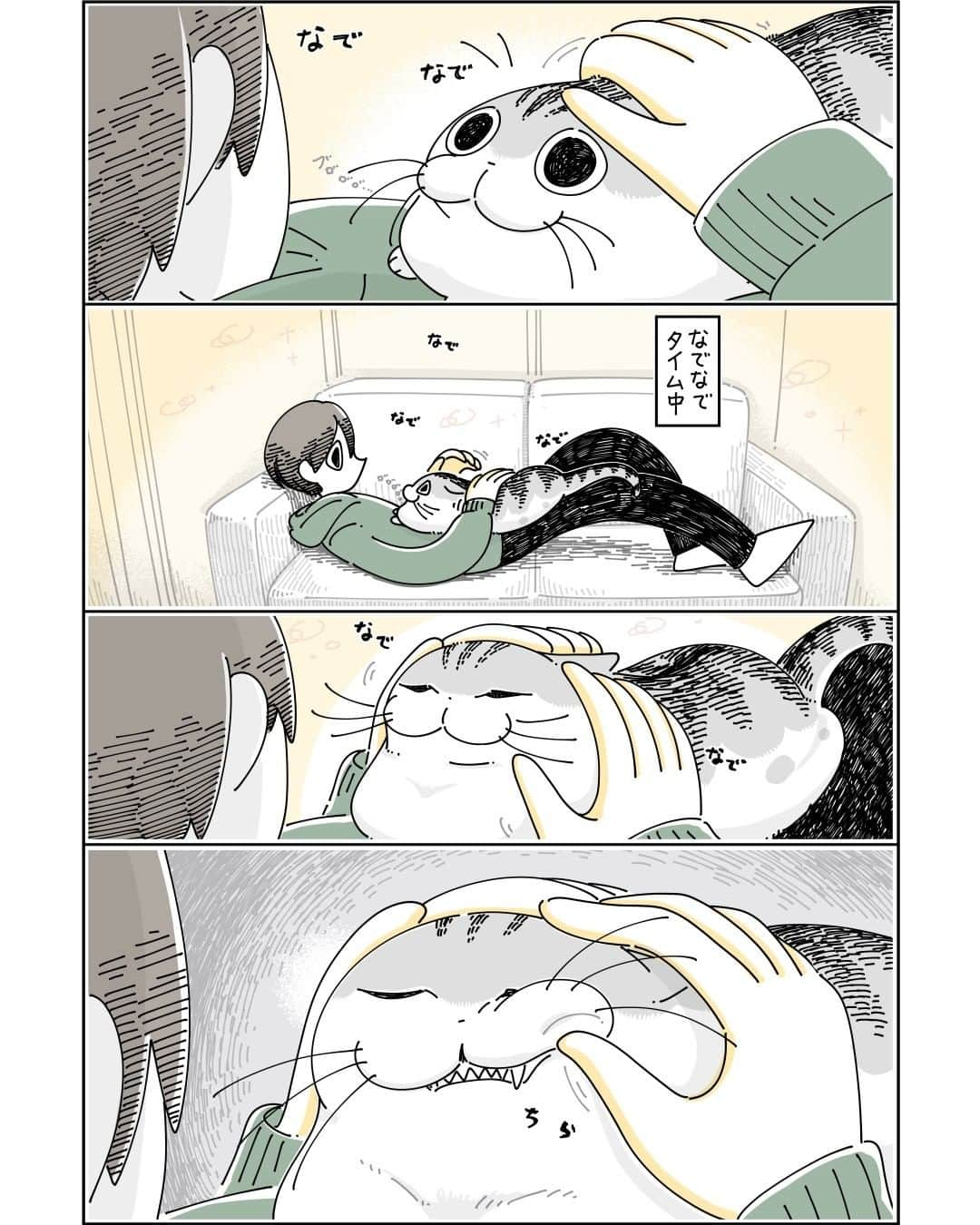 キュルZのインスタグラム：「歯を見せてもらう  #キュルガ #夜は猫といっしょ #猫 #cat #猫漫画 #猫のいる暮らし」