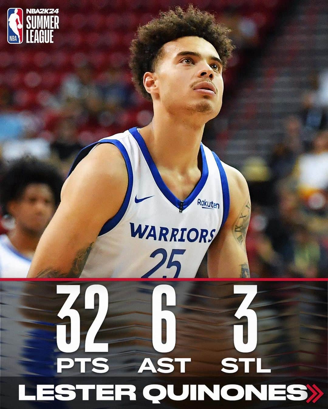 ゴールデンステート・ウォリアーズのインスタグラム：「@effort_les put up numbers for the @warriors in Las Vegas! #NBA2KSummerLeague」