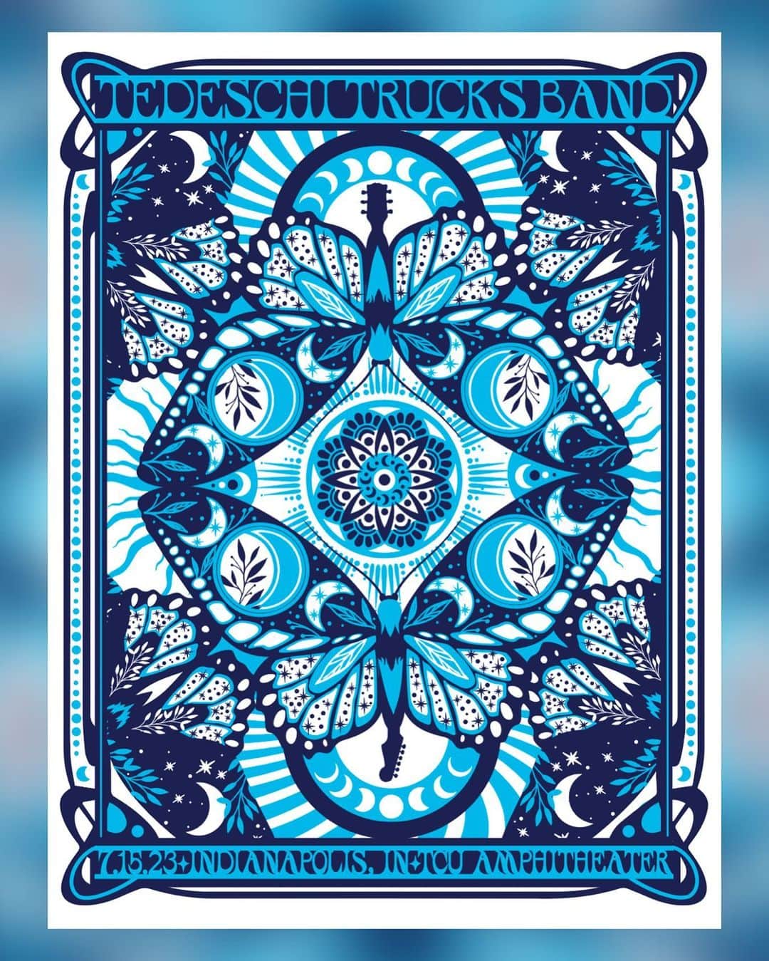 テデスキ・トラックス・バンドのインスタグラム：「Here is the poster for tonight’s Indianapolis, IN show from @nateduval.  18”x24” prints will be available at merch upon doors opening, with a very limited amount of foil variants.」