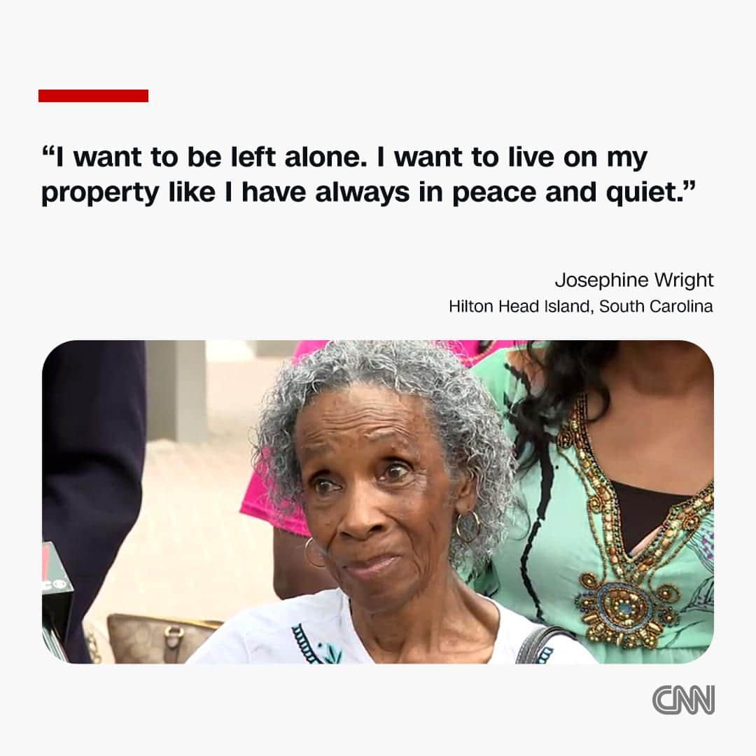CNNさんのインスタグラム写真 - (CNNInstagram)「A 93-year-old South Carolina woman is in a legal battle over her family's land.  Josephine Wright and her late husband moved from New York to Hilton Head Island nearly 30 years ago to seek peace and relaxation on a family-owned property. The 1.8-acre parcel had been in her husband's family since the Civil War.  Now the land is at the center of a legal battle with a property developer looking to build a residential development next door. Read more at the link in our bio.  📷: WJCL」7月15日 23時15分 - cnn