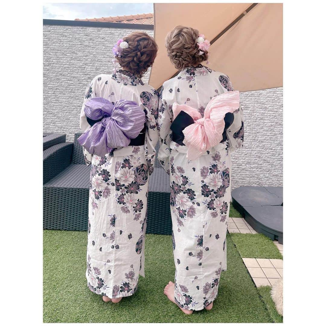 辻希美さんのインスタグラム写真 - (辻希美Instagram)「母娘。でお揃いの浴衣👘 🩷💜🩷💜🩷💜🩷💜」7月16日 0時15分 - tsujinozomi_official