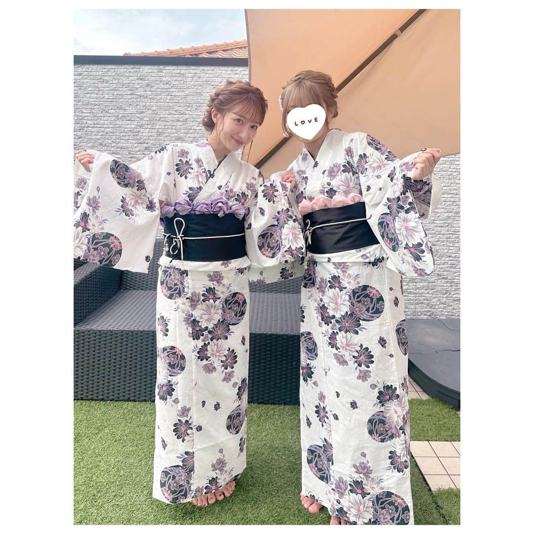 辻希美さんのインスタグラム写真 - (辻希美Instagram)「母娘。でお揃いの浴衣👘 🩷💜🩷💜🩷💜🩷💜」7月16日 0時15分 - tsujinozomi_official