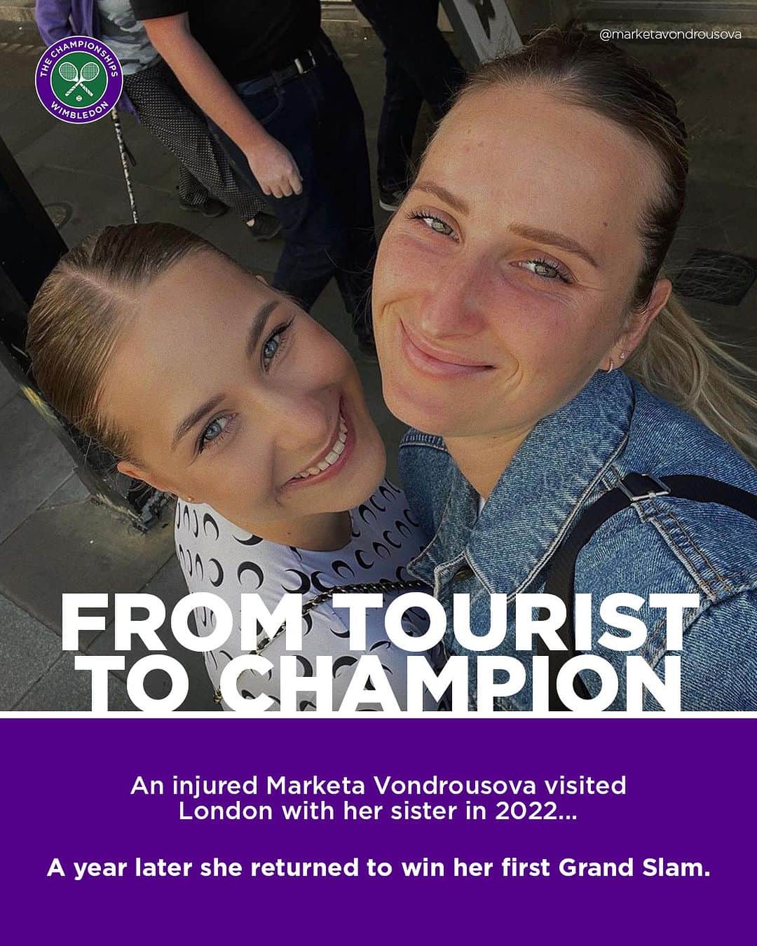 のインスタグラム：「What a difference a year makes 💚💜  #Wimbledon」