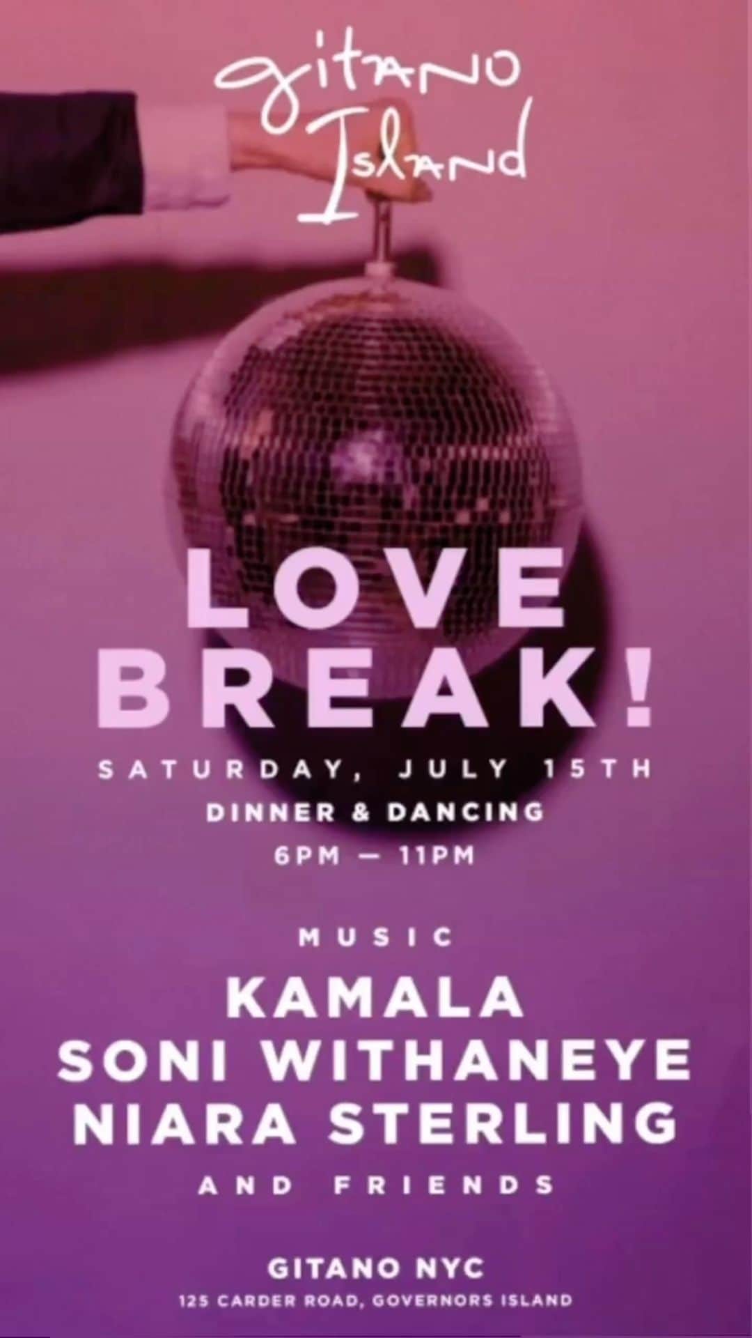 ダニエル・ポランコのインスタグラム：「@lovebreakparty takes over Govenors Island today @gitano.nyc  Free Entry RSVP link in bio  @soniwithaneye @kamalamuse @niarasterling   @cynrosenyc @fredcoolout @leomoctezuma @azucaco」