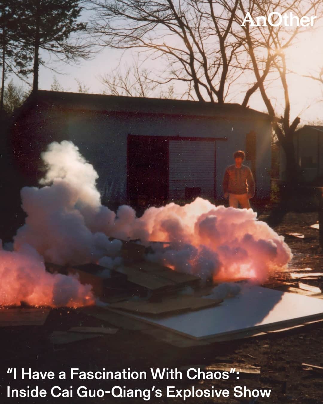 AnOther Magazineのインスタグラム：「As his new exhibition opens in Japan, legendary Chinese artist @caistudio – famous for his daring use of gunpowder – talks about explosions, and the unbreakable bond between humans and nature 💥⁠ ⁠ “For me, depicting the progress of human civilisation and my introspective Primeval Fireball era that explored the relationship between life and the universe, humans and nature, are not contradictory, nor are they bound to one another,” Cai tells @nikicolet. “Instead, they share a common principle of coexistence and a quest for the unseen world.”⁠ ⁠ Read the interview at the link in bio 📲⁠ ⁠ 📸 © Cai Guo-Qiang. Courtesy of @ysl⁠ ⁠」