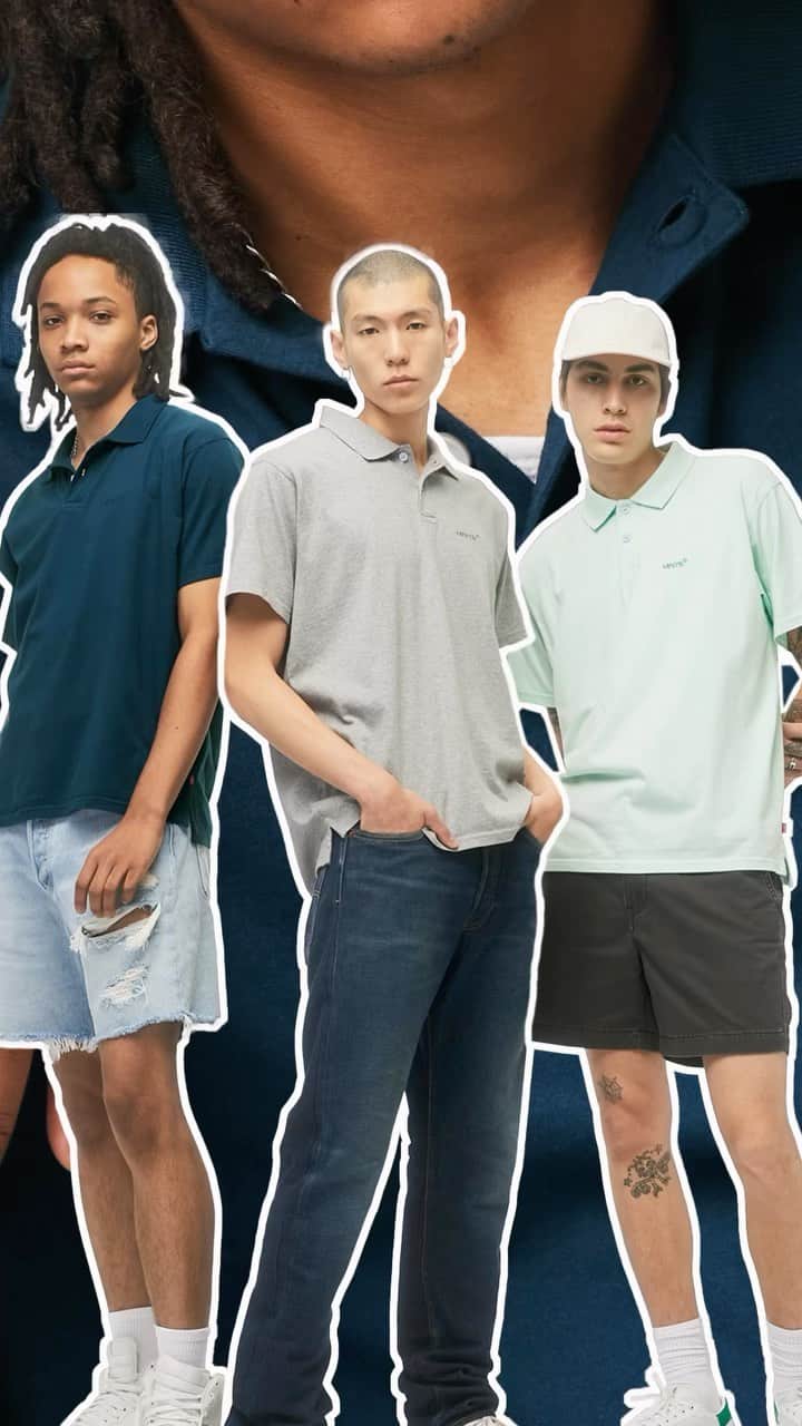 Levi’sのインスタグラム：「Ever score the “perfect” vintage polo, only to find it *too* old school? (Read: cringey, uncomfortable fabric.)  That’s why we made the Authentic Polo.  Our vintage-y, prep-inspired polo sports all the glory of your old man’s knitted tennis shirt (roomy body, longer sleeves, retro dadness), but in an enlightened summer-weight cotton jersey that feels as great as your favorite tee. Shop the Authentic Polo via stories + link in bio.」