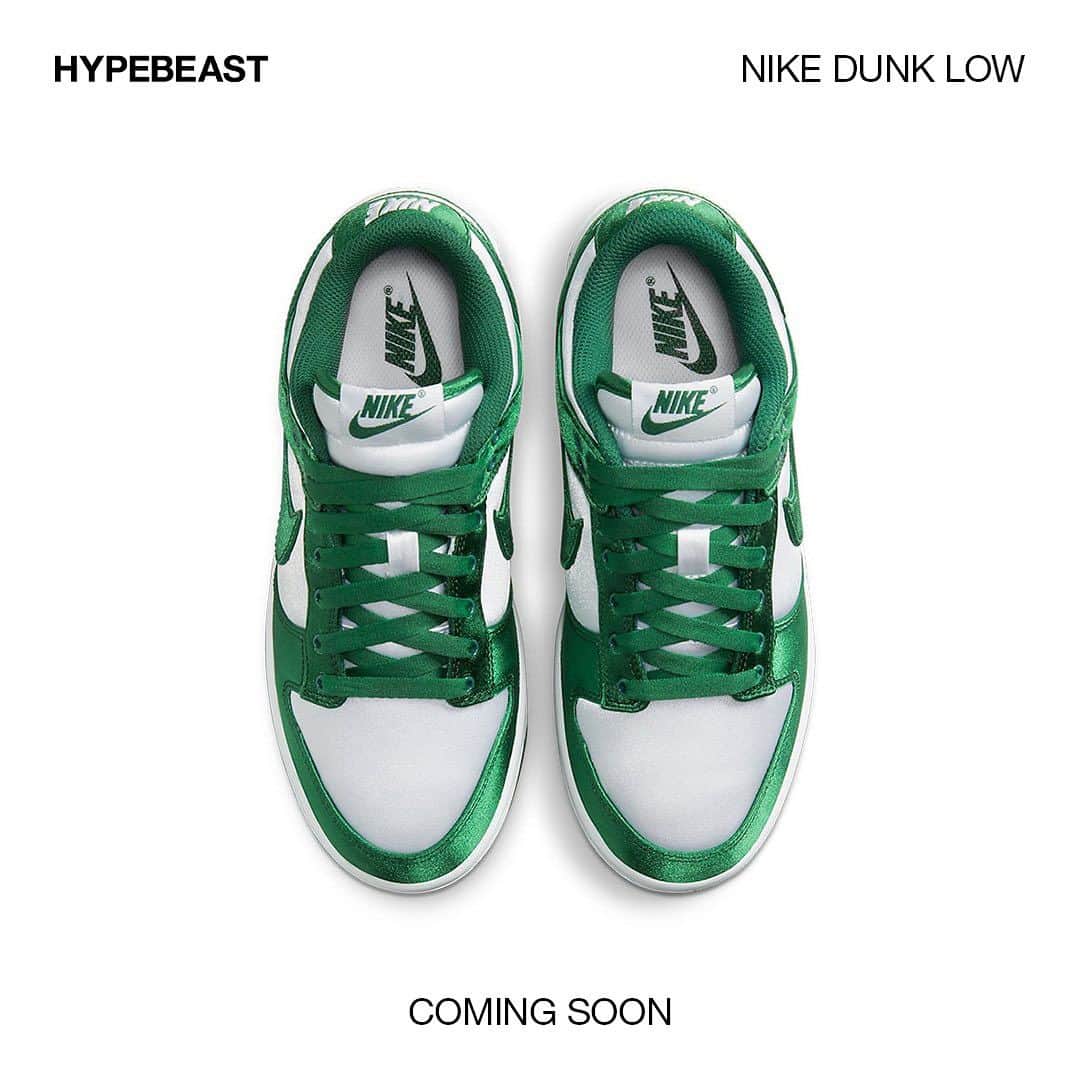 HYPEBEASTさんのインスタグラム写真 - (HYPEBEASTInstagram)「@hypebeastkicks: Take a look as @nike unveils yet another Dunk Low silhouette, this time arriving with a Michigan State-inspired arrangement. The biggest modification here is the base layer’s build which sees a satin makeup rather than the traditional leather. A Spartans-friendly green hue fills in the Swooshes, laces, interior liners, overlays, and Nike branding atop the tongues and heels.⁠ ⁠ Those looking to add these to the rotation can expect these to drop in the coming weeks.⁠ Photo: Nike」7月16日 4時16分 - hypebeast