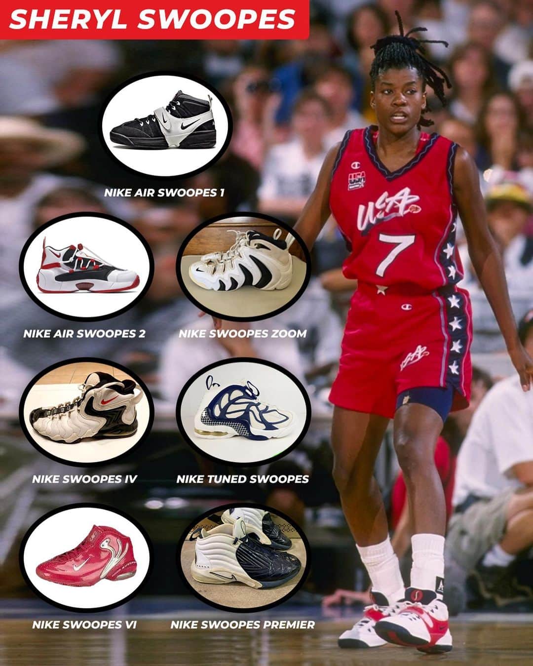 Nice Kicksさんのインスタグラム写真 - (Nice KicksInstagram)「In 1995, Sheryl Swoopes became a trailblazer for women in sneakers becoming the first woman in sports history to have her own signature sneaker 👏  Since then, 12 more women across five different brands have had the honor of being signature sneaker athletes 🔥  After a slow period in the 2010s, women’s basketball sneakers are going through a resurgence with three active WNBA athletes having a signature line and brands like adidas and Moolah Kicks putting a concerted effort on developing sneakers specifically for women athletes 🙌  Swipe through to see every signature sneaker in women’s basketball history + LINK IN BIO for a breakdown on the evolution of women’s signature basketball shoes 📲」7月16日 7時16分 - nicekicks