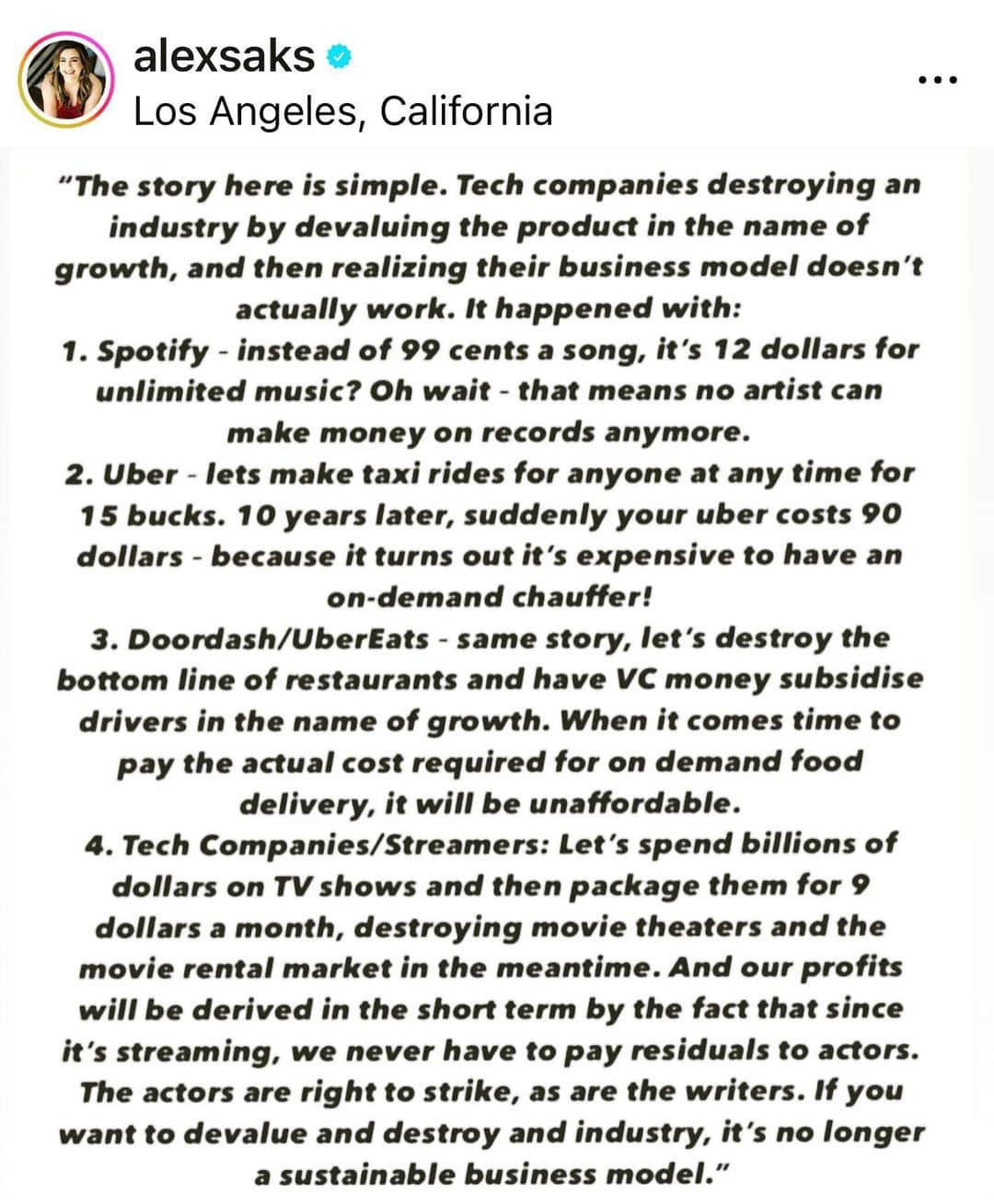 チャド・ロウさんのインスタグラム写真 - (チャド・ロウInstagram)「This sums up the current situation in Hollywood and why we must strike. Now.  #WGA #SAGAFTRA」7月16日 8時25分 - ichadlowe