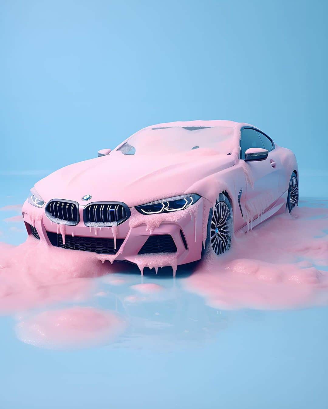 BMWのインスタグラム：「Melting hearts 🍦 #icecreamday  🖌️ by @saint.fake 🔥  Created using AI. #BMWAI   The BMW M8 Coupé & the BMW M6 Coupé.  #THEM8 #BMW #THEM6  __ BMW M8 Coupé: Combined fuel consumption: 11.4–11.0 l/100 km. Combined CO2 emissions: 260–251 g/km. All data according to WLTP. Further info: www.bmw.com/disclaimer」