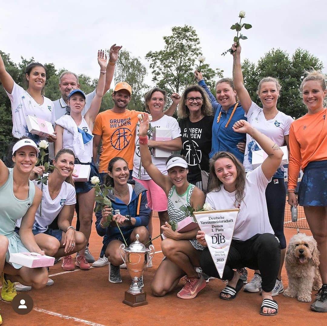 タチアナ・マリアのインスタグラム：「Deutscher Meister 2023 mit dem besten Club und Team  @tc.bredeney 🎉🏆🤩💪!」