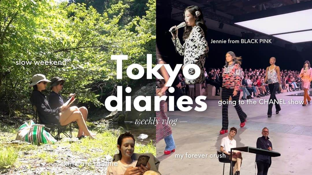 大屋夏南のインスタグラム：「New vlog with English subs is up on my channel 💫Link in my stories 🎀 久しぶりのvlogでは華やかなCHANELな夜から穏やかな山の家で過ごす週末まで、一生の憧れの人や最近の大物の買い物、スキンケア、東京の日々と盛りだくさん🌼リンクはストーリーズに😘」