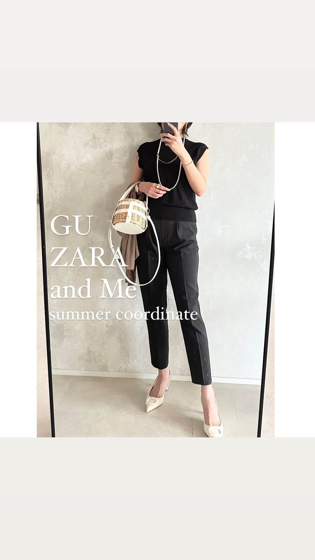 saaaay_kのインスタグラム：「2023.07.16 coordinate…♡ GUのシアーセーターお気に入りでよく着てる♩ ZARA SALEの戦利品も大活躍✨✨✨ ・  ・ ストレッチが効いててサラッと素材で ストレスフリーなテーパードパンツも かなりのおすすめアイテムです🫶🫶🫶  @andme_official  #andme #アンドミー  ・  ・ #アンドミーコーデ#アンドミースタイル  #zozo#zozotown#zozo購入品#zozotown購入品 #ファッション#コーデ#コーディネート#今日のコーデ#きれいめコーデ#きれいめファッション#大人コーデ#大人カジュアル#大人エレガンス#40代コーデ#40代ファッション#アラフォーコーデ#アラフォーファッション#シンプルコーデ#夏コーデ#骨格ストレート#ブルベ夏」