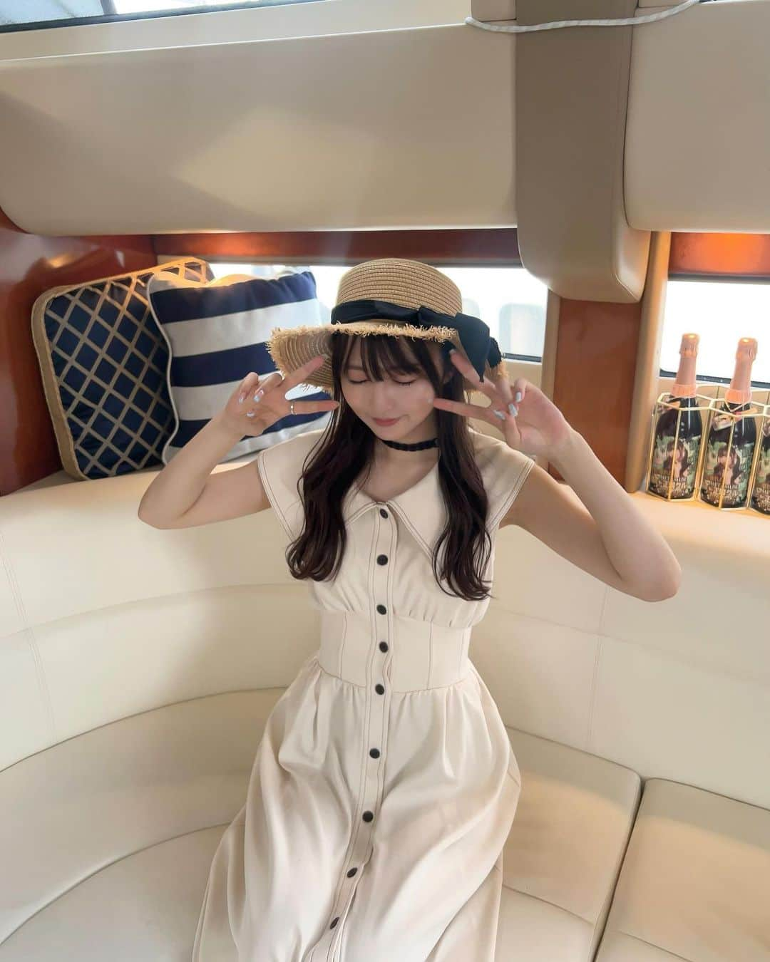 鎮目のどかのインスタグラム：「✌️ METAMUSE 夏の♡正解クルーズ ご乗船ありがとうございました！🚢  完全に1人でこういうイベントをした事がなかったので皆を時間いっぱい楽しませられるか少し不安もあったけど、皆がすごく嬉しそうにイベントを満喫してくれて、楽しいの気持ちを沢山伝えてくれて皆から幸せ沢山もらった時間でした😭️️🫧  クルーズ貸し切って皆とまったり海の上で過ごして、、贅沢な時間すぎた…✌️ 素敵な夏の思い出、ありがとう🥹❣️」