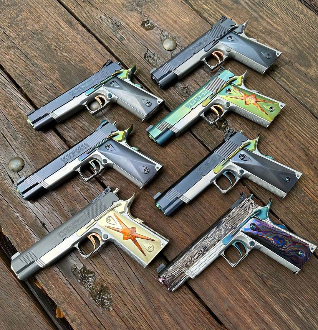 ウエストコーストチョッパーズのインスタグラム：「Snow Whitey & The Seven Ciscos…  Finished up these this week. Ready to go to their Forever Homes😘  Which one would you pick???  ALL proudly made in Austin Texas USA🇺🇸  888-269-0666   Guns@jessejames.com   www.JJFU.com」