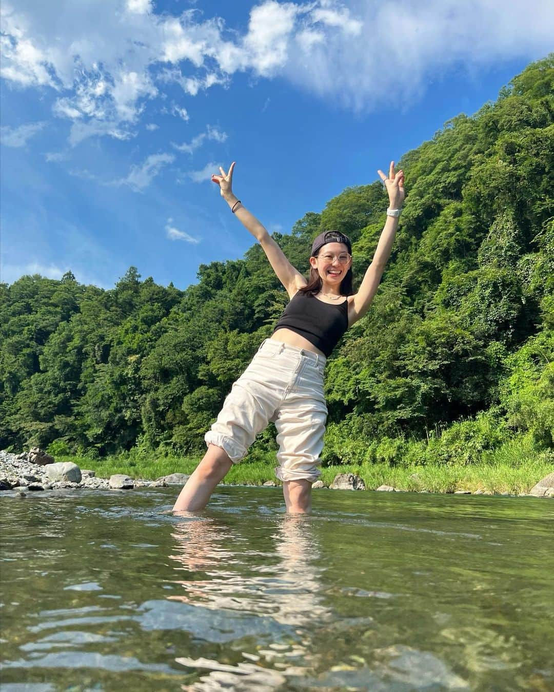 橘花梨さんのインスタグラム写真 - (橘花梨Instagram)「夏！ナツ！NATSU！！！☀️👙🍉🍻💙 ⁡ ⁡ #夏 #夏休み #川 #川遊び #大自然 #自然 #日本の夏 #日焼け #避暑地 #バーベキュー #キャンプ #キャンプ女子 #bbq #bbqlovers #bbqlife #summer #summerstyle #summertime #camp #camplife #river #japanesegirl #🍖」7月16日 21時11分 - tachibana_karin