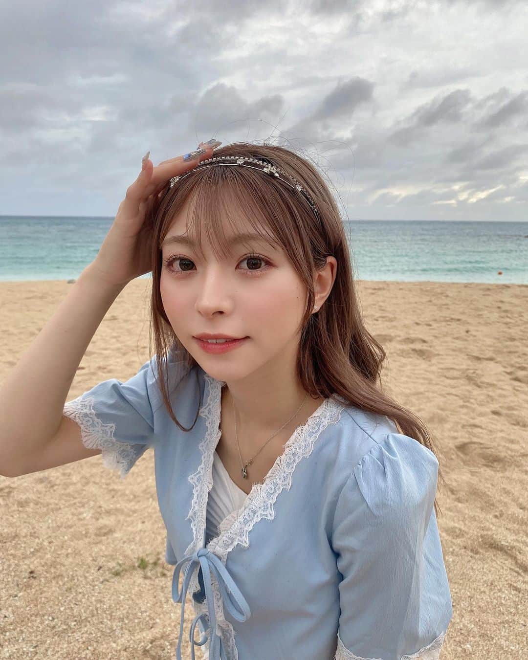 美南れなのインスタグラム：「海と空が綺麗すぎて一生ここに居たかった、」