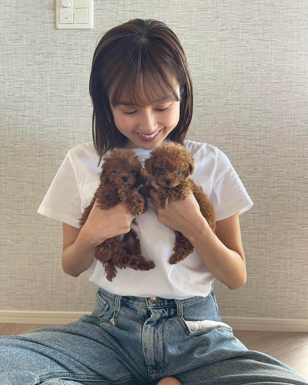 浜﨑日香里のインスタグラム：「新たな家族ができました🐶🐶 ププとティティです🐾 (1枚目右ププ 左ティティ)  ティティは、実家に仲間入り そしてププは、我が家に仲間入りすることになりました🩷 ママデビューでしました🤣🤱  これからププと過ごしていく毎日が 楽しみで仕方ありません🩷 ププと沢山思い出を作っていきたいなぁ☺️  これからププとティティをよろしくお願いします🩷」