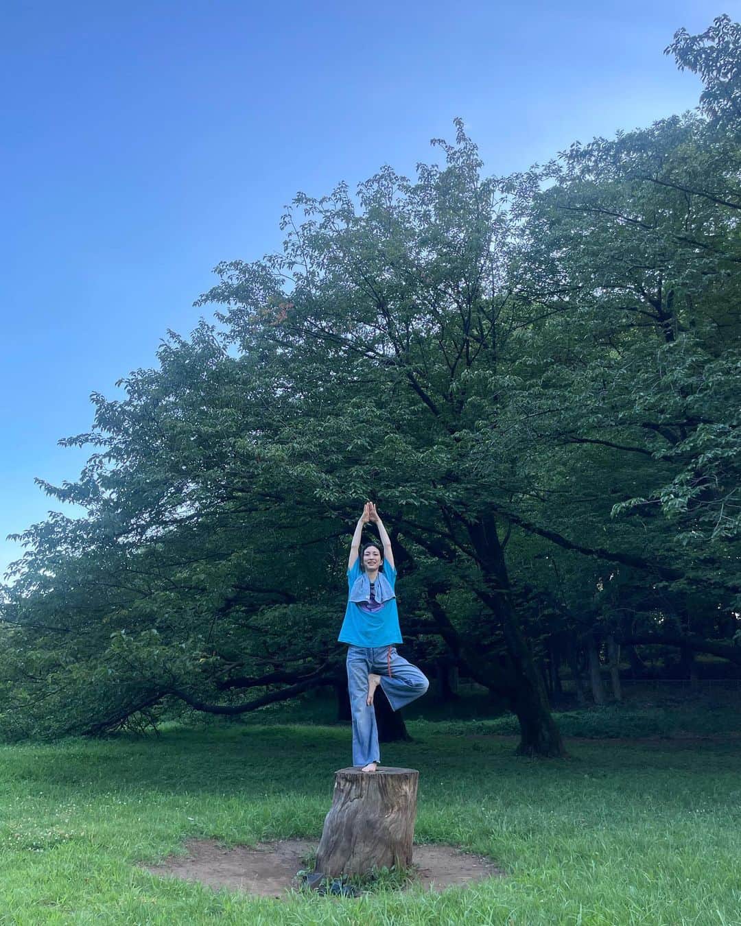 奥田恵梨華のインスタグラム：「木が好きです  #木のポーズ」