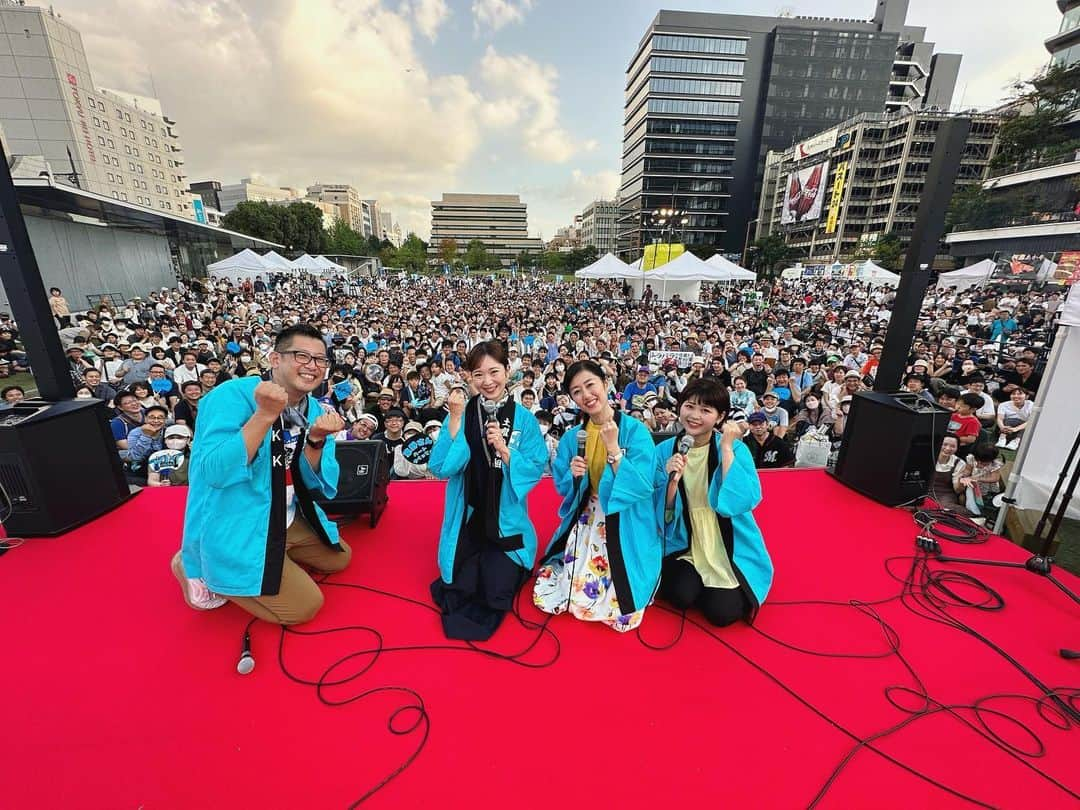 糸永有希のインスタグラム：「土曜の縁日on土日7/16  今日も厳しい暑さの中 集まってくださって ありがとうございました！  ゆっくり休んでください  #RKK#TBS 系列  #熊本放送#3ch  #水曜だけど土曜の番組  #土曜のヤツら　  黒まんは🎤 美味しいですね✊」