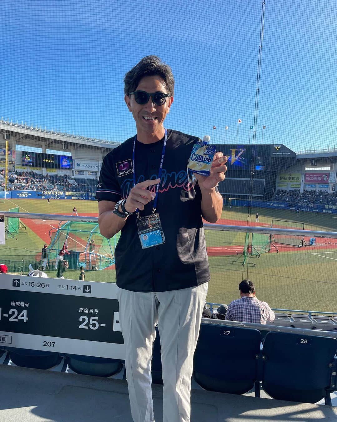 G.G.佐藤のインスタグラム：「今年もブラックサマーウィークはじめました。 ユニホームかっこいい〜⚾️ #chibalotte  #bsw」