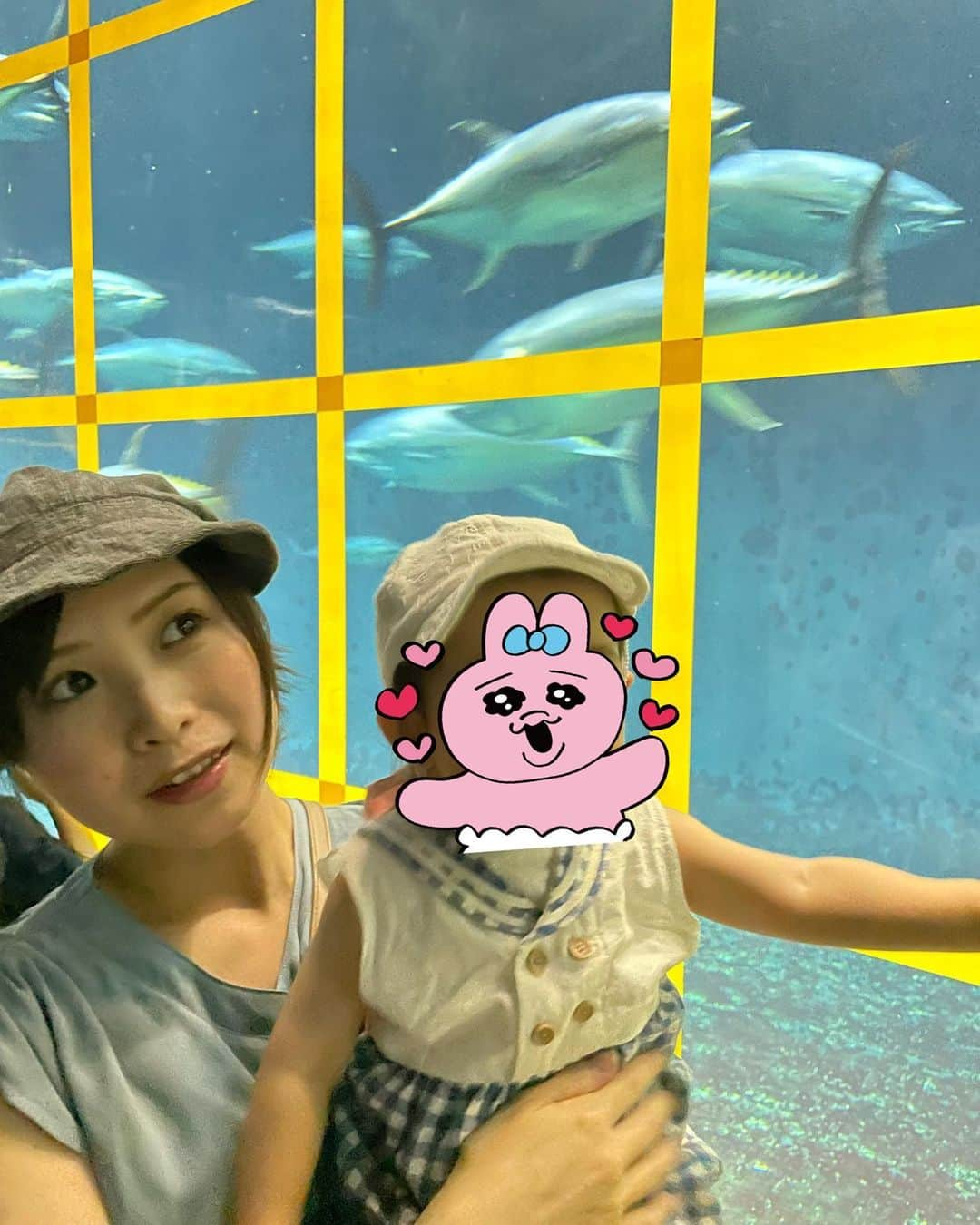 南條早紀さんのインスタグラム写真 - (南條早紀Instagram)「【思い出の水族館🐟】  3連休最終日🍉 みなさんいかがお過ごしですか？  きょうは海の日ですね🏝️ …ということで、 先日出かけた水族館での写真を🌊  訪れたのは【葛西臨海水族館🐟】 実は、私が小さな頃に よく家族で訪れていた水族館です✨  （よくラジオなどでもお話ししていたので覚えていてくださる方もいるかな…？😚）  大きなクロマグロが回遊する水槽が目玉の水族館👀✨ 他にもペンギンが居たり、 タッチプールがあったり、 見どころ盛りだくさんにも関わらず 入館料は大人700円という 大変良心的な水族館であります🥹✨笑  臨海公園の敷地内にあって、 磯遊びができたり、観覧車があったり 小さな頃何度も連れてきてもらったな〜と 思い出の詰まった場所でして…☺️  そんな水族館に、 自分が親になって娘を連れて行く日が来るとは…と 非常に感慨深くなりました😌  魚好きのわたくし、 普段は水族館に行ったら 水槽にへばりついて いろんな魚の写真を撮りますが、 娘と一緒にいると 魚をまじまじみるよりも 魚を見て楽しそうにしている 娘をつい見てしまって😳💡  親になるってこういう感覚か〜と しみじみしてしまいました。  それでもクロマグロの迫力には大興奮🤣  💁🏻‍♀️「見て！ほらほらほらほら！ マグロ！大きいね〜 ツナだよ、ツナ！！」  と、娘に熱プレゼン。笑  娘はぽかーん😶でしたが、 魚を目で追って楽しそうでした☺️ 娘も魚好きに育ってくれたらいいなぁ〜と思ってしまいます🐟  水族館⇒海⇒マリンということで 選んだマリンルック🛥️も なんだかいい感じでした🪼笑  葛西臨海水族館、 東京にお越しの際の観光地として おすすめいたします💁🏻‍♀️🐟🫧🩷  それでは… 明日からも暑い日が続くようですが くれぐれもお身体を大切に されてくださいね✨  -----🐟---🫧---🐟-----  現在、1歳児育児中&2人目妊娠中🤰 まもなく２学年差年子育児開始！ 子どもとの日常は @hoiku_anamama  主にこちらのアカウントで 更新しています🥰 よろしければ💁🏻‍♀️  -----🐟---🫧---🐟-----  #東京都 #東京 #東京観光 #東京旅行  #水族館 #葛西臨海公園 #葛西臨海水族園  #葛西臨海水族館 #葛西 #クロマグロ #水族館巡り #思い出 #思い出pic  #海の日 #３連休  #親子 #マリンコーデ #海コーデ #アナウンサー #フリーアナウンサー #南條早紀 #なんじょうのにちじょう」7月17日 10時39分 - nanjo_saki