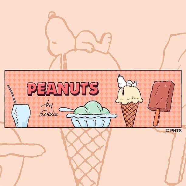 スヌーピーのインスタグラム：「Dreaming of ice cream #NationalIceCreamDay」