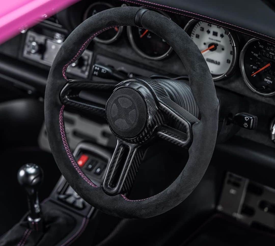 HYPEBEASTさんのインスタグラム写真 - (HYPEBEASTInstagram)「@hypedrive: @guntherwerks created its first UK build, and the color alone is jaw-dropping, not to mention the extreme attention to detail.⁠ ⁠ Nicknamed "Bubblegum" for obvious reasons, this 1-of-1 commission was shown at the Goodwood Festival of Speed this weekend in its vibrant pink exterior with exposed carbon fiber stripe. The @porsche 911 993 is naturally RHD for its UK owner, and the first for Guntherwerks to work on. Inside, Bubblegum features a ton of Alcantara on the seats and upholstery, while refined modernism adorns the touchpoints at the shift knob, steering wheel, pedals and more. ⁠ ⁠ Click the link in bio for the full story on this stunning restomod.⁠ ⁠ Photos: Gunther Werks」7月17日 4時43分 - hypebeast