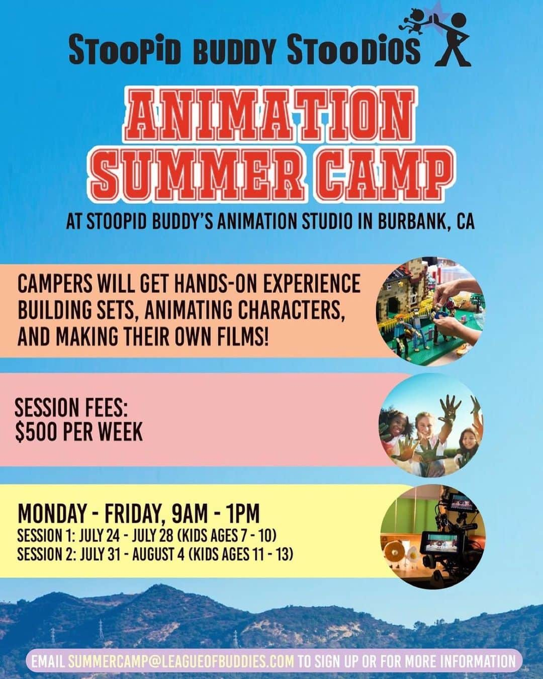 セス・グリーンさんのインスタグラム写真 - (セス・グリーンInstagram)「Repost from @stoopidbuddystoodios • 🏕 ANIMATION SUMMER CAMP! 🏕 In conjunction with our online adult classes, this summer we're offering a week-long in-person summer camp for kids ages 7 - 13! Campers will be working with Lego, clay, action figures, and more to create and animate their own films! Instruction and support will be provided by an experienced animator. Campers will have fun building sets, creating characters, and learning the ins and outs of animation in a kid-friendly, hands-on environment!  Session dates: 1️⃣ July 24 - July 28 (Kids ages 7- 10) 2️⃣ July 31 - August 4 (Kids ages 11 - 13)  Camp is 9am - 1pm every day.  Send an email to summercamp@leagueofbuddies.com for more information or to enroll your child! Session size is limited.」7月17日 7時21分 - sethgreen