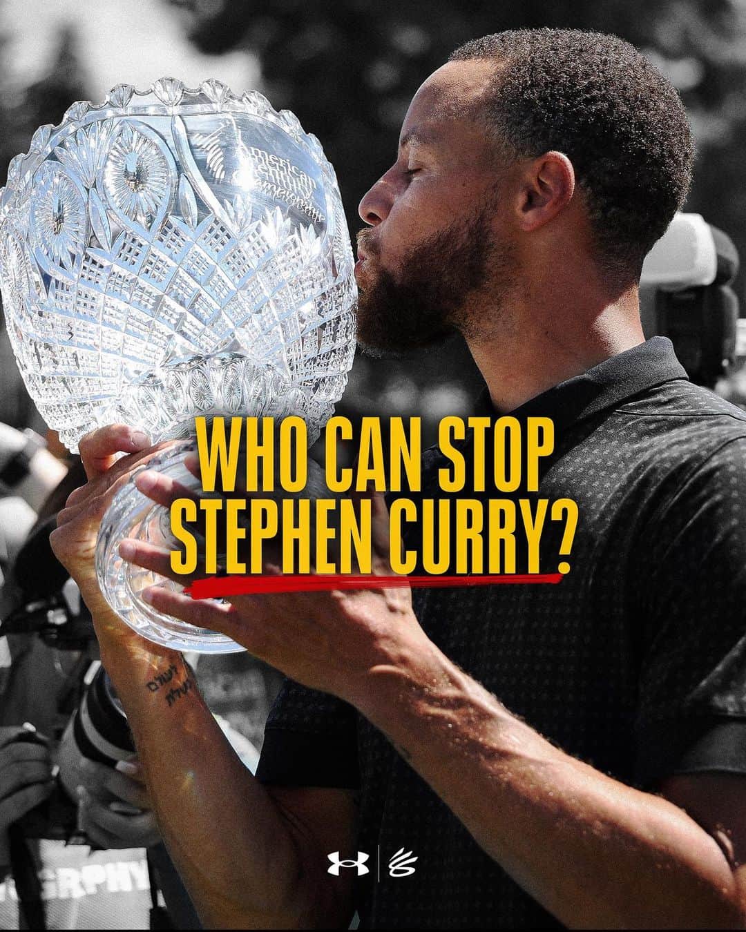 Under Armourのインスタグラム：「The question remains…Who can stop @stephencurry30?   Stephen Curry becomes the first African-American to win the American Century Championship. He is also the first active athlete to secure the title since 2000.」