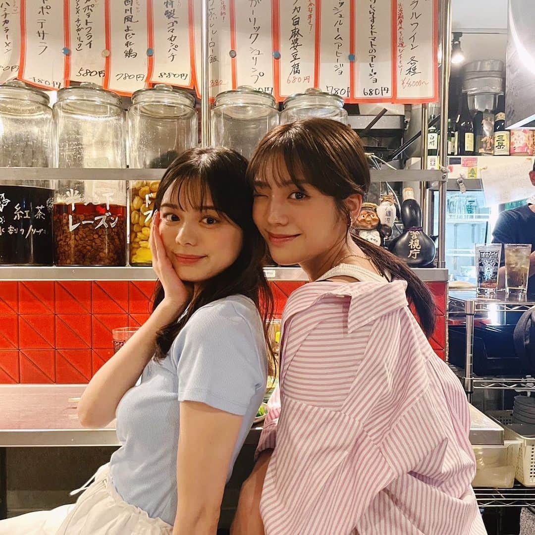 のインスタグラム：「大好きなあすかちゃんとの居酒屋巡り🫶 美味しいお酒に美味しいご飯、幸せ空間でした、、、！ non-no webでぜひチェックしてください☺︎」