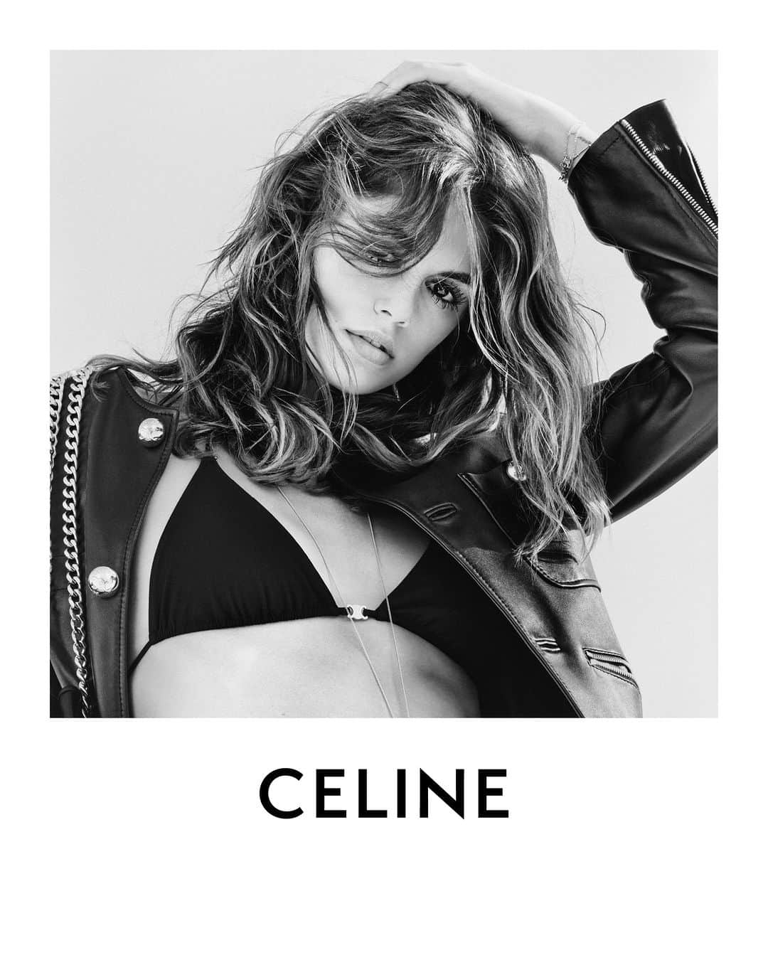 Celineさんのインスタグラム写真 - (CelineInstagram)「CELINE AT THE WILTERN AGE OF INDIENESS  CELINE 17  WOMEN WINTER 23  CELINE TRIOMPHE BIKINI TOP  CELINE LEATHER CELINE LEATHER CHASSEUR JACKET  COLLECTION AVAILABLE NOW IN STORES AND ON CELINE.COM   KAIA @HEDISLIMANE PHOTOGRAPHY LOS ANGELES JANUARY 2023  #CELINEBYHEDISLIMANE」7月17日 19時00分 - celine