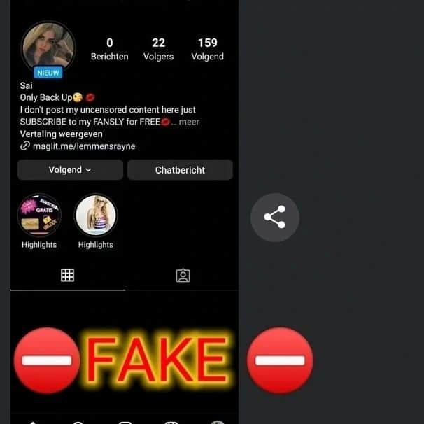 Saiのインスタグラム：「⛔ Fake account alert ⛔  Lemmensraynexoxo is NOT my account, its fake with the intent to get your credit card information! if you have been a victim, please block that card ! They got possibly your card information and that's dangerous!   Report lemmensraynexoxo to help people not become a victim!   these thieves are targeting all women on Instagram that have a decent number of friends to try and steal from!   i hope there are no victims 🙏  Instagram/ Meta is not very good in battling these, because you cant contact a customer support line for possible crimes even being committed on their platforms.   All we can do is report it as a fake account ! Sadly they are smart enough to block the person they pretend to be (me) so that i cant report them myself, i rely on your help to report this robber who tries to get credit card information of everyone」