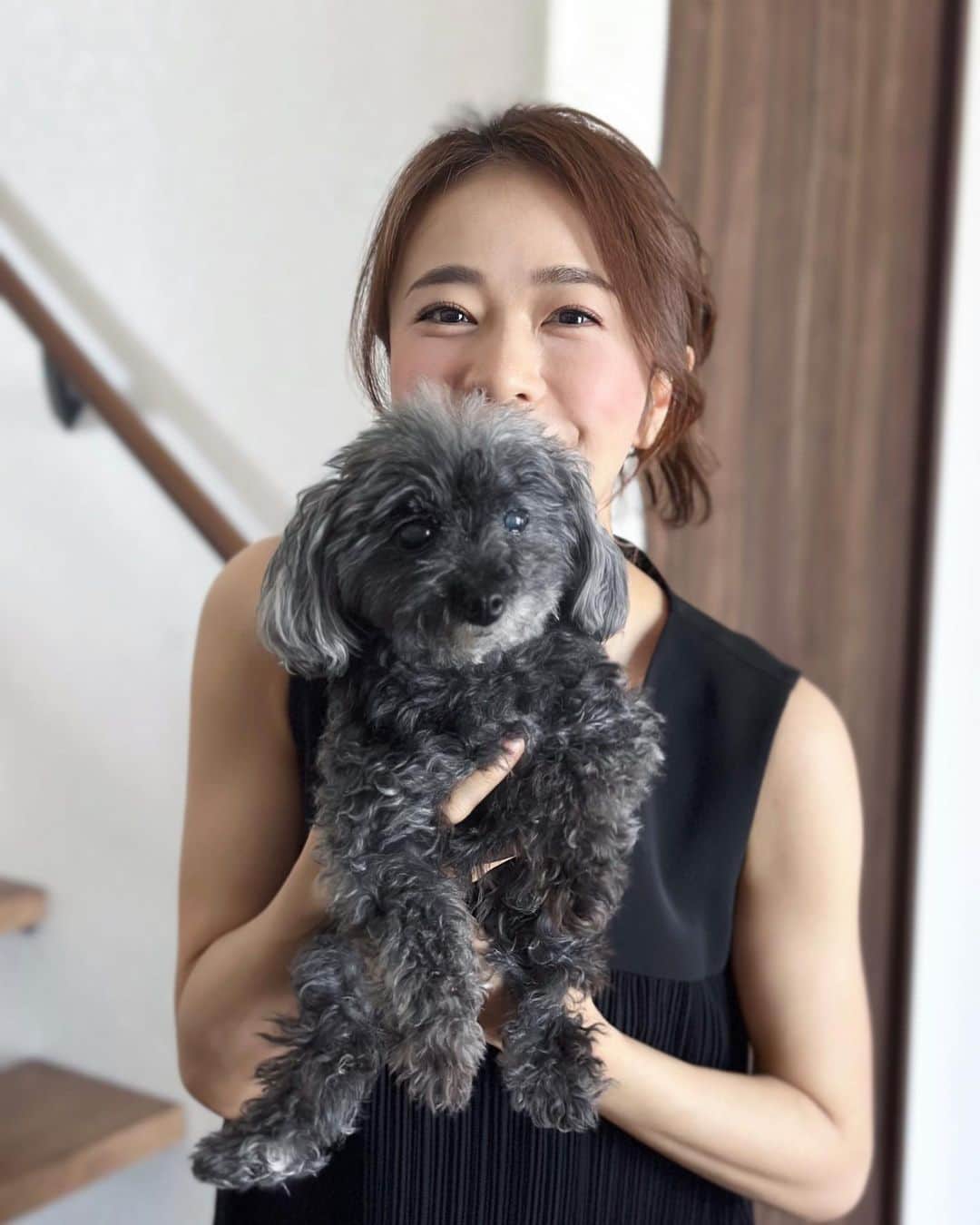 しろまっするのインスタグラム：「･ hope you had a great day 🫶💛  実家大好きCocoさん🐶❤️ 三連休も実家でまったり✨  #teacuppoodle #poodlegram #blackpoodle #ティーカッププードル #プードルブラック #しろの相棒 #しろまっする」