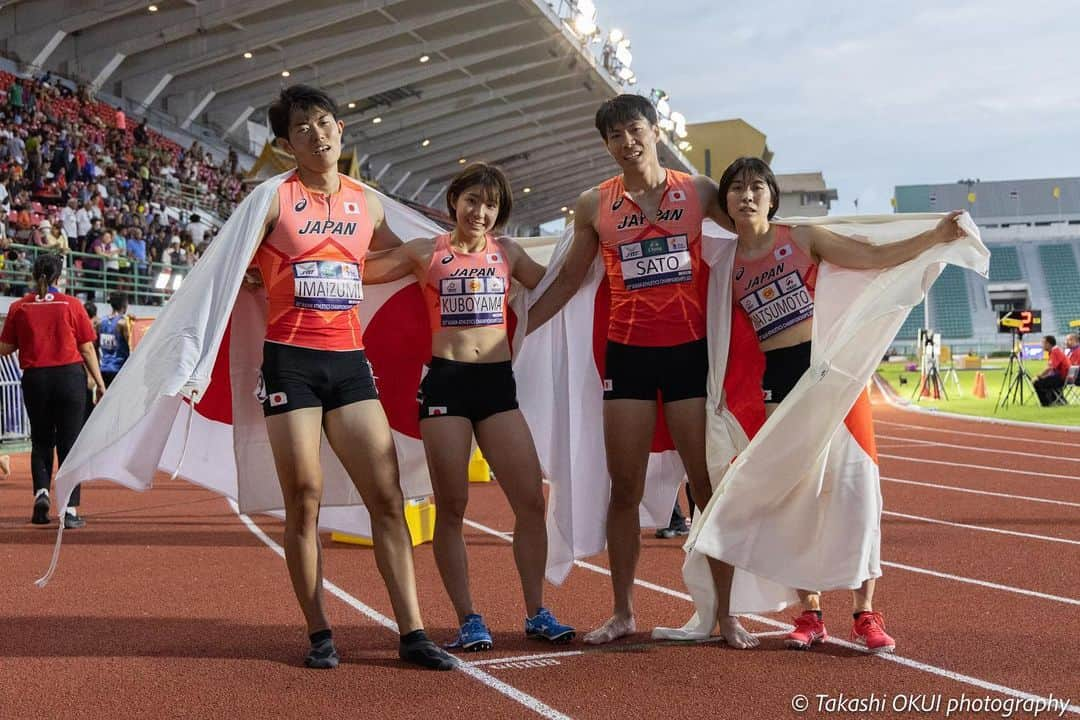 日本陸上競技連盟さんのインスタグラム写真 - (日本陸上競技連盟Instagram)「. /／ 【#アジア選手権】🇹🇭 フォトアルバム📸 \＼  Day4️⃣☀️🌙① #宇都宮絵莉(長谷川体育施設) ##山本亜美(立命館大学) #今泉堅貴(筑波大学) #久保山晴菜(如水会 今村病院) #松本奈菜子(東邦銀行) #佐藤風雅(ミズノ) #長谷川直人(新潟アルビレックスRC) #赤松諒一(アワーズ) #堤雄司(ALSOCK群馬) #湯上剛輝(トヨタ自動車) #山﨑有紀(スズキ) #大玉華鈴(日体大SMG)  応援ありがとうございました📣‼️  ✅大会情報はこちら https://www.jaaf.or.jp/competition/detail/1760/  #声援を力に_挑戦のその先へ」7月17日 11時35分 - jaaf_official