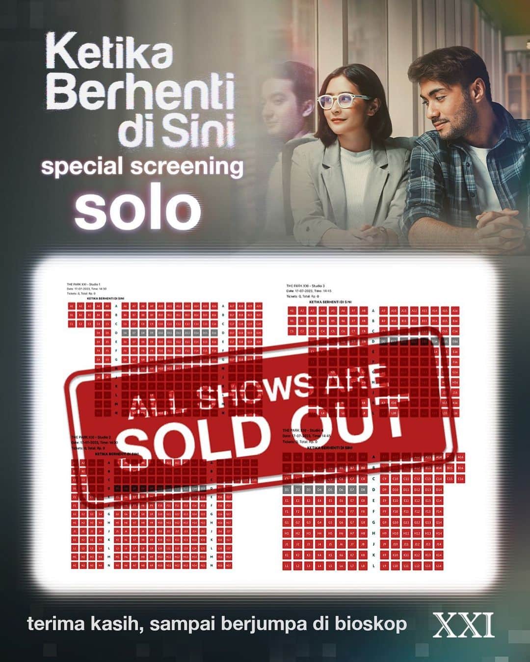 Prilly Latuconsinaのインスタグラム：「SEMUA SHOW SOLD OUT!!!  Terima kasih Solo! Sampai bertemu!  #KetikaBerhentiDiSini  #MerayakanKehilangan」