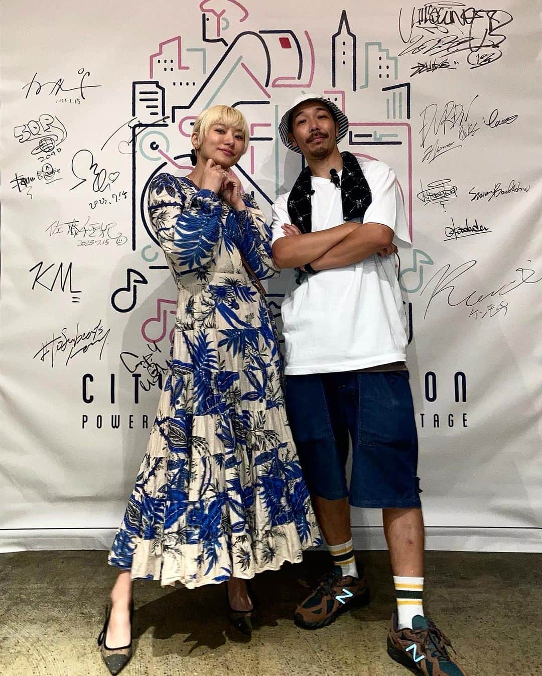 中川友里のインスタグラム：「City Connection powered by Manhattan Portage  at LIQUIDROOM / KATA / Time Out Café  お誘いありがとうございました🥹🫶🌻  昔からお世話になっている @mp_japan さん🙊💓  ケンモチヒデフミさんがDJということで 贅沢すぎる会でした、、、天才すぎた。  夏の連休は音楽🎵祭り🙊  @dai5izm さんいつもありがとうございます🫶🌻    ● LINE-UP ● Campanella DJ HASEBE DURDN 一十三十一 ケンモチヒデフミ KM okadada オカモトレイジ 佐藤千亜妃 さらさ ShioriyBradshaw スチャダラパー SUKISHA tofubeats WILYWNKA  #manhattanportage」