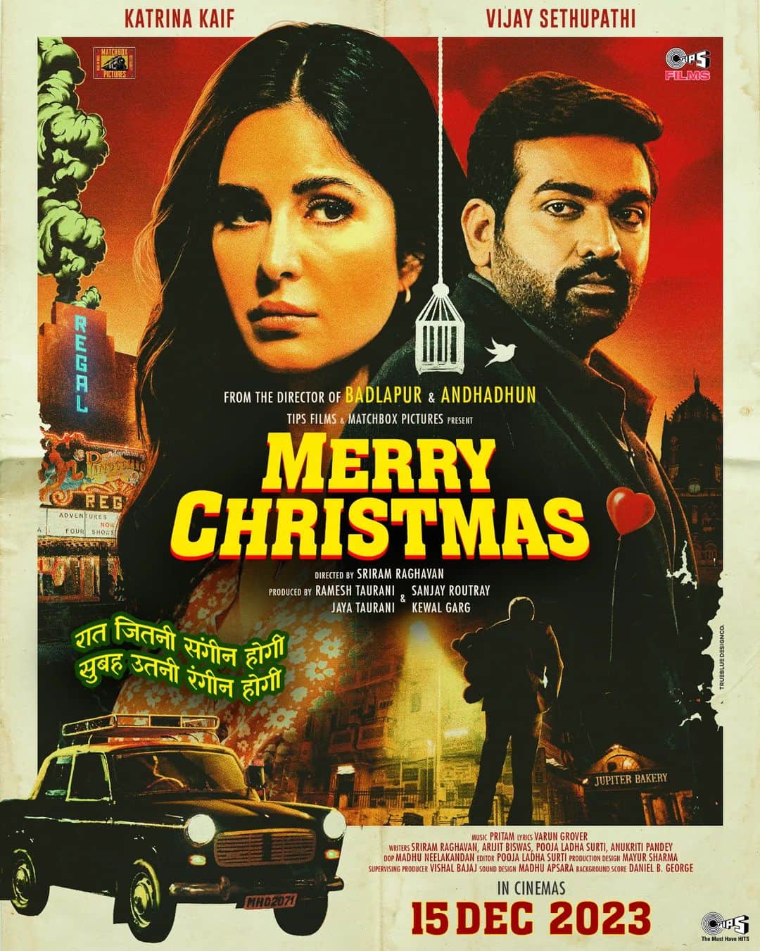 カトリーナ・カイフのインスタグラム：「We decided to cut short the wait for the Christmas cheer! #MerryChristmas releasing in theatres near you ON 15th DECEMBER 2023.  #SriramRaghavan @tipsfilmsofficial @matchboxpix @rameshtaurani @sanjayroutraymatchbox @jaya.taurani #KewalGarg @katrinakaif @actorvijaysethupathi @sanjaykapoor2500 @pathakvinay #TinnuAnand @radhikaofficial @pratimakannan @ashwinikalsekar #PariSharma @ipritamofficial @vidushak #PoojaLadhaSurti #ArijitBiswas #AnukritiPandey #MadhuNeelakandan @mayursharma22011 #MadhuApsara @vishal_bajaj_1603 @daniel.b.george @anaitashroffadajania @gayathrieshankar  Music on @tips  #MerryChristmas」