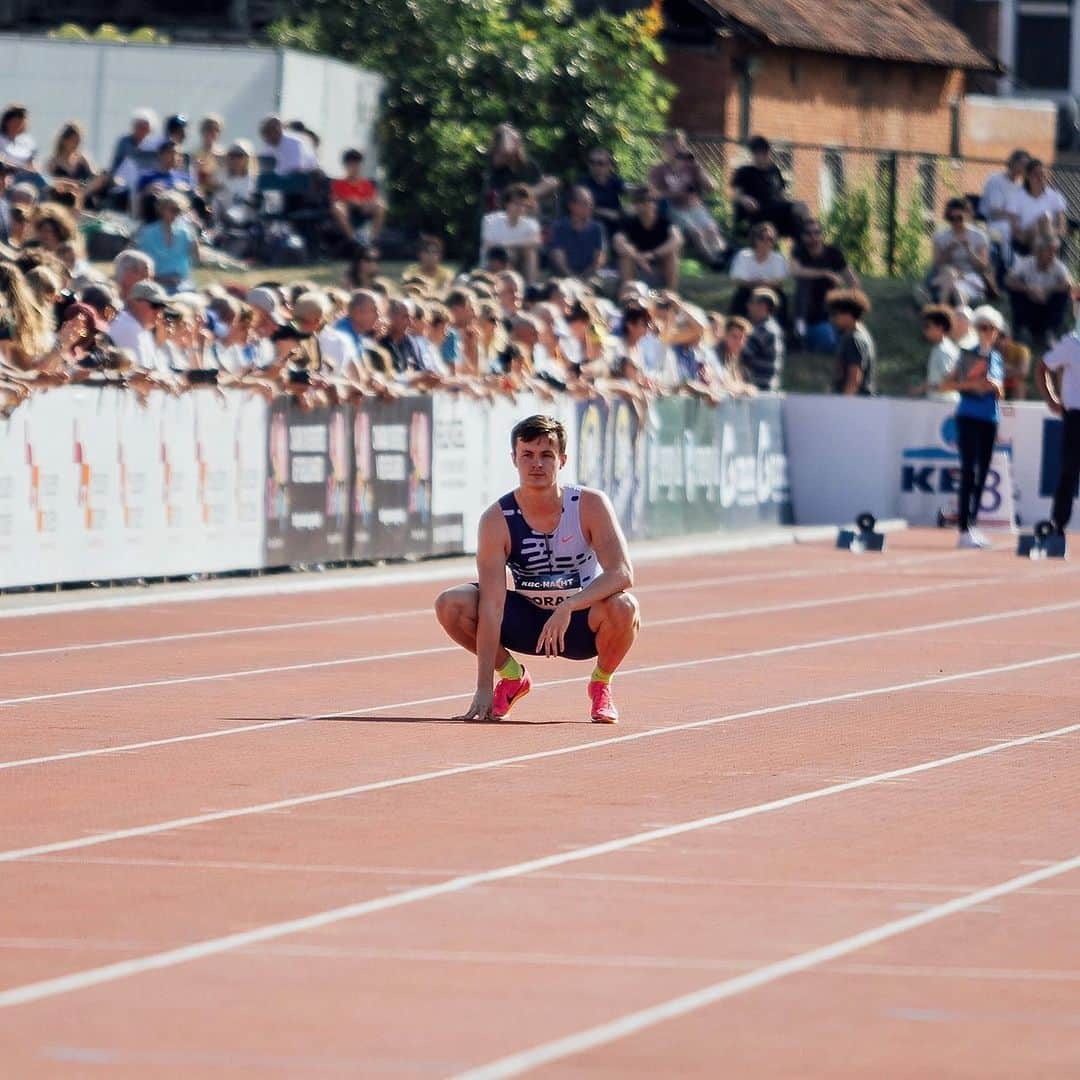 ジェイク・ドランのインスタグラム：「Back Racing 😤  After 5 weeks of dealing with a tib post injury I was finally able to run in spikes for the first time, which just so happened to be a race in Belgium!  Happy to have finished the race and hopeful to continue building!  📸 @michaeldawson.nz」