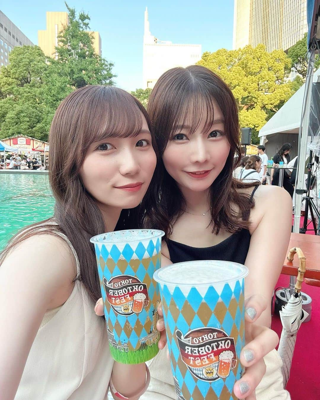 江嶋綾恵梨さんのインスタグラム写真 - (江嶋綾恵梨Instagram)「#オクフェス20周年 おめでとうございます🍻🇩🇪  夏空×ビールは至高☺︎ 今回も安定のあいにゃんさんと共に☾  レモンビール美味だった…🍋  🏷️ @oktoberfest1810   #日比谷公園 #日比谷 #オクトーバーフェスト #ドイツビール #ビール #ビール女子 #ビアガーデン #beer #海の日」7月17日 21時53分 - aeringoooo