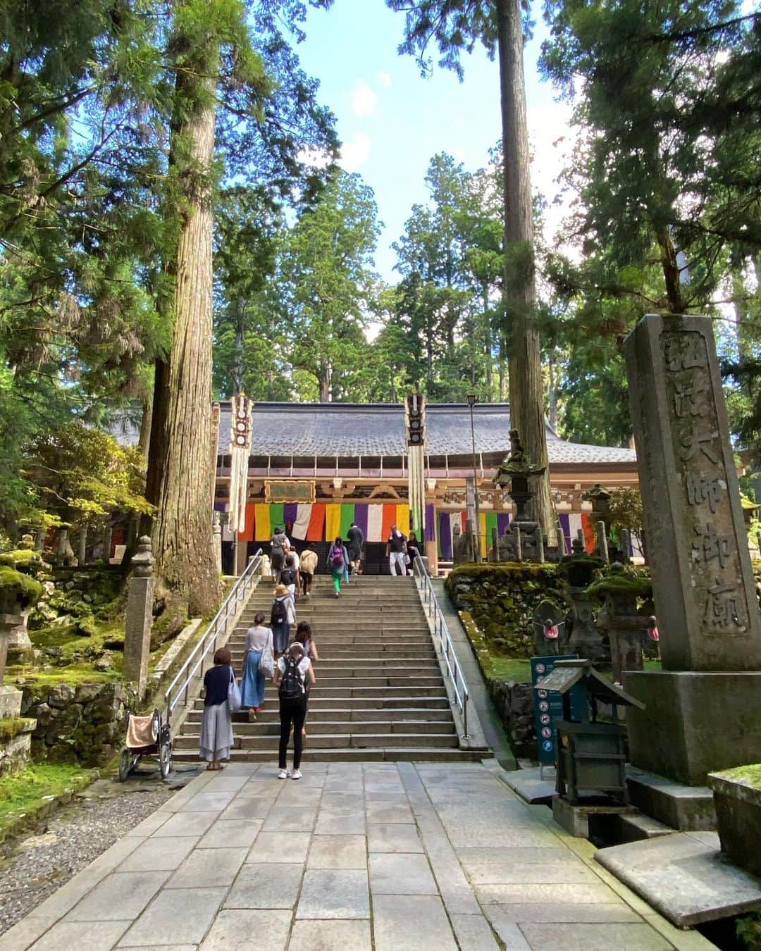 MICHIRUのインスタグラム：「suwaruリトリート @suwaru_retreat_tour が今日から始まりました✨ 初めての高野山✨ 夜22時に就寝して朝5時起き。 今朝は宿坊の朝勤行に参加して来ました😊 東京よりも5℃くらい気温は低く、朝晩は少し肌寒いくらいで、日中は日差しが強いけど過ごしやすい季節。 御神木の間をマインドフルネスに歩きながら奥之院へ。 出発した日は父の命日でした。 父と共にご先祖さまを連れて高野山へ行くお役目を感じながら参道を歩きました。  宗派を問わず平等に慈愛を降り注いてくれるお大師様空海。知れば知るほど素晴らしいのです。 今回は"呼ばれた"感満載笑。  今夜からデジタルデトックス開始です。 言葉も発さない、目も合わさず 携帯オフで音楽も本でさえも見ません。 外からの情報をオフにして残り2日間を過ごします。 日常ではなかなか出来ないサイレンスを体験をしてきます😊 ワクワク✨  #高野山　#高野山リトリート　#高野山サイレンスリトリート」