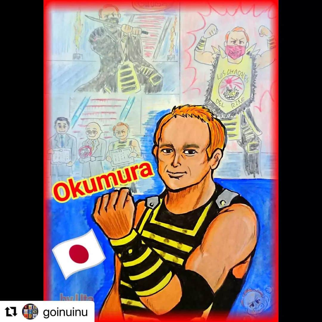 奥村茂雄さんのインスタグラム写真 - (奥村茂雄Instagram)「Gracias @goinuinu ! - - #Repost @goinuinu with @use.repost ・・・ ✨🇯🇵Okumura🇲🇽✨ @okumuracmll 先月のFANTASTICA MANIA MEXICO2023、大盛り上がりでしたね😊また来年も開催されることを願っています。そしてなによりもメキシコと日本を繋ぐオクムラ選手の存在があってこそだと思います✨これからも両国の架け橋として益々のご活躍をお祈りします📣 #fanart #cmll #luchador #okumura #okumuracmll #mexico #japon」7月17日 22時22分 - okumuracmll