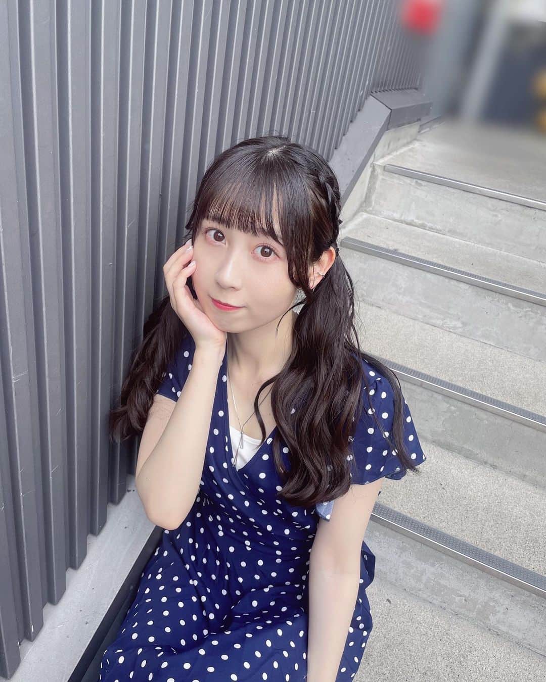 井上瑠夏さんのインスタグラム写真 - (井上瑠夏Instagram)「☺︎ ⁡ #shein の水玉ワンピース とってもかわいかった〜❤︎ ⁡ #SHEIN #SHEINコーデ #SKE48 #iDOL」7月18日 0時03分 - ruka_inoue48