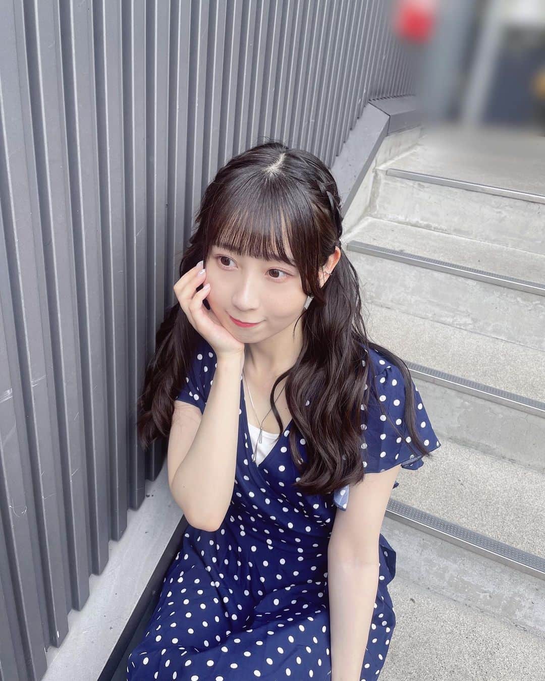 井上瑠夏さんのインスタグラム写真 - (井上瑠夏Instagram)「☺︎ ⁡ #shein の水玉ワンピース とってもかわいかった〜❤︎ ⁡ #SHEIN #SHEINコーデ #SKE48 #iDOL」7月18日 0時03分 - ruka_inoue48