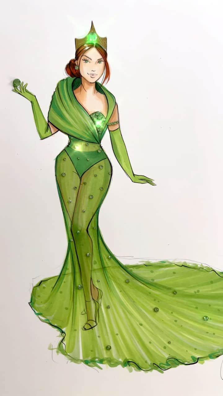 Holly Nicholsのインスタグラム：「August Birthstone, Peridot 💚 ✨ #august #asmr #birthstone #fashionillustration #copicmarkers #copic」