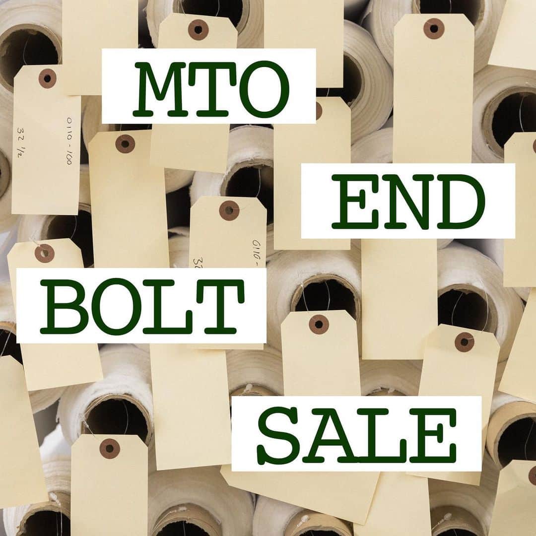ギットマンブラザーズのインスタグラム：「Our MTO End Bolt Sale is now live! The last remaining yardage of MTO fabrics from seasons past and present are discounted from now until we run out. Don’t sleep on this one, it's our only MTO sale of the year #MadeInUSA」