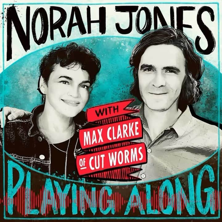 ノラ・ジョーンズのインスタグラム：「Check out Max Clarke on the new episode of @PlayingAlongPod.  Link to listen in bio!  I’ve been listening to one of his songs on repeat for the last 4 years and got to play it with him! We got to know each other and sang in sweet harmony on some songs from his lovely new @cutworms album.   #norahjonesisplayingalongpodcast #podcast」