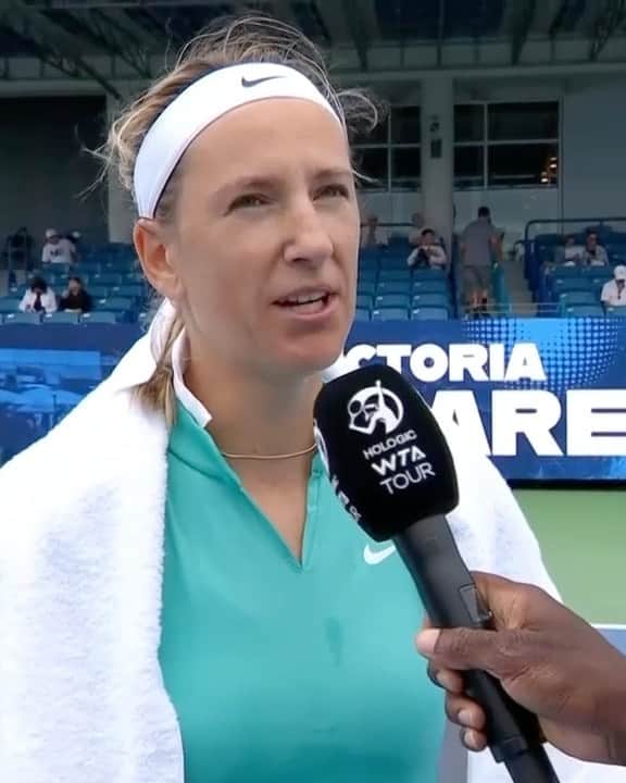 ビクトリア・アザレンカのインスタグラム：「The 2x champ @vichka35 advances to R2 💪.   #CincyTennis」
