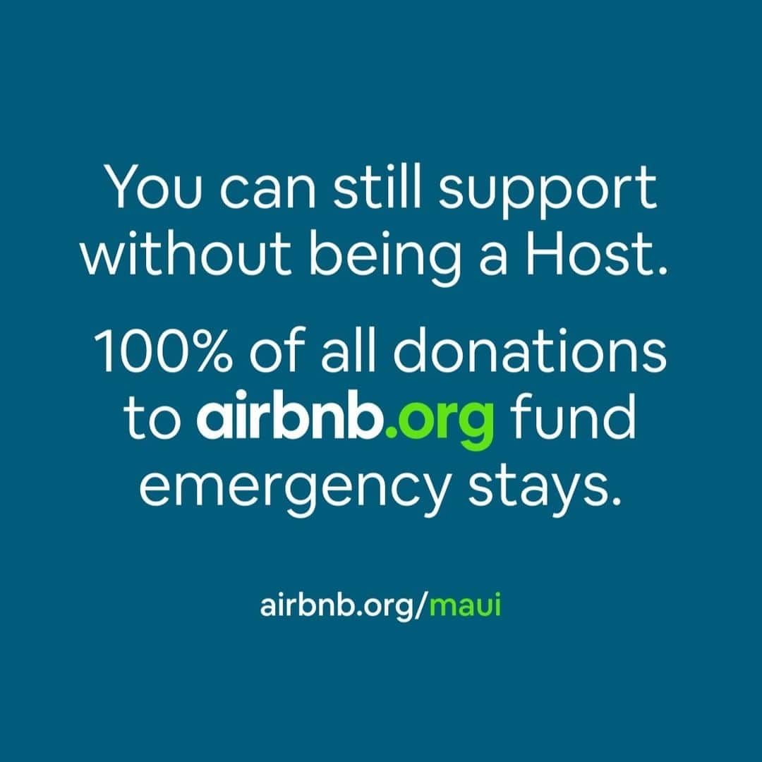 Airbnbさんのインスタグラム写真 - (AirbnbInstagram)「Hawai‘i @govjoshgreen and Airbnb.org are committed to providing free, temporary stays for at least 1,000 people displaced by the wildfires in Maui. Airbnb.org will work with its network of Airbnb Hosts and organizations in Hawai‘i to connect people to temporary housing in the coming days and weeks.  If you or someone you know has a space to share, here’s how to help: 1. Sign up through airbnb.org/maui 2. If you’re not already an Airbnb.org Host, we’ll guide you through the process 3. The organizations we work with on the ground will verify guests’ eligibility  Some notes: —Airbnb.org Hosts offer short-term stays for free —Existing Hosts can offer a discount or offer their place for free —Airbnb.org guests don't pay anything —Airbnb provides Hosts with AirCover, which includes $1 million USD in liability insurance, $3 million USD in damage protection, and more —Airbnb waives Host and guest service fees on all Airbnb.org stays  You can still support these efforts even if you don’t have a space to share. 100% of all donations to Airbnb.org fund emergency stays. #mauifires #volunteer」8月16日 5時02分 - airbnb