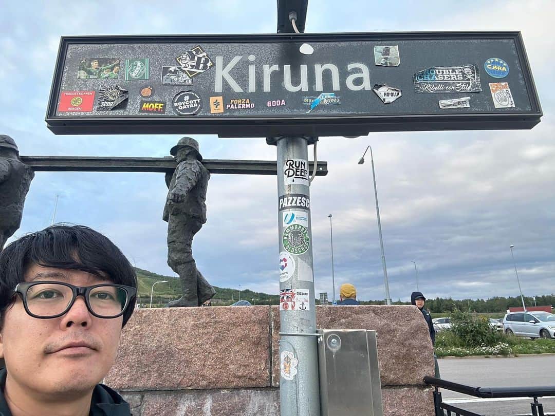 のインスタグラム：「キルナ着。ストックホルムから29時間かかったよ！」